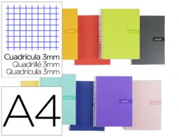 Cuaderno espiral Liderpapel Crafty A4 tapa extradura 80h 90g c/3mm. colores surtidos
